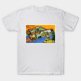 Greetings from West Virginia - Vintage Large Letter Postcard T-Shirt